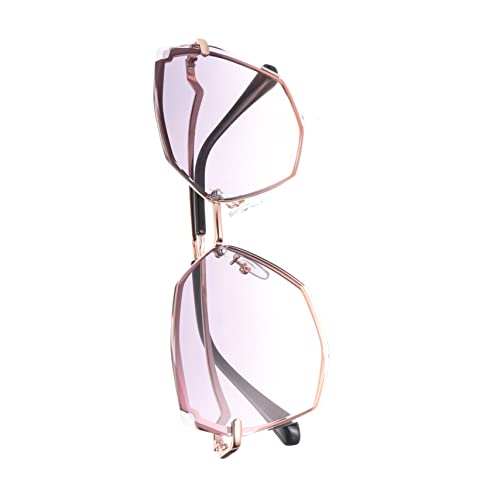 Healvian Polygonale Sonnenbrille mit Roségoldfarbenem Metallrahmen UV Schutz Ergonomisch Modisch für Damen und Herren für Strand Party Outdoor Aktivitäten und Festivals von Healvian