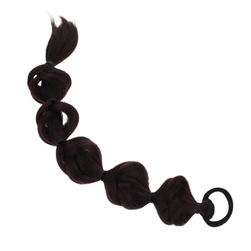 Healvian Ponytail Haarverlängerung Geflochtener Bubble Braid Dunkelbraun Synthetisch Weich Damen Trendiger Look Komfortabel Natürliches Gefühl von Healvian