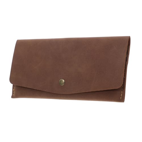 Healvian Praktische Geldbörse mit Snap Verschluss Unisex Portemonnaie mit Mehrfach Kartenfächern Kompakt und Vielseitig für Teenager Mädchen Geldhalter und Quittungen Braun von Healvian