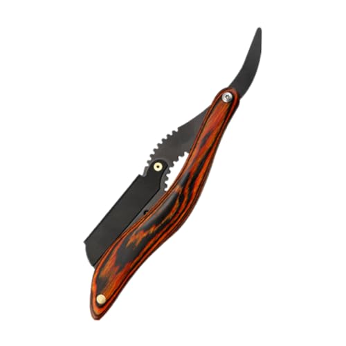 Healvian Professionelles Rasiermesser aus für Herren Manuelles Rasiermesser mit Holzgriff für Bart Augenbrauen und Körperhaare Tragbares Design Klingen von Healvian