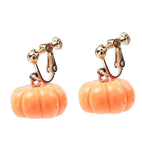 Healvian Pumpkin Ohrstecker Damen Halloween Ohrschmuck Leicht Hautfreundlich Modisch Kürbis Ohrclips Party Kostüm Accessoire von Healvian