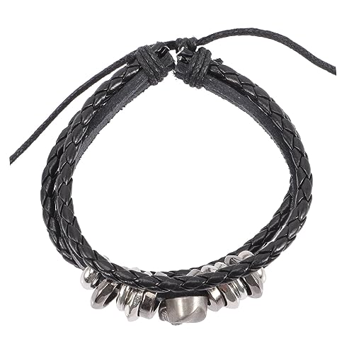 Healvian Punk Armband Geflochten Schädelkopf Design Unisex Wristband Hip Hop Schmuck Halloween Accessoire für Party Bühnenauftritte von Healvian