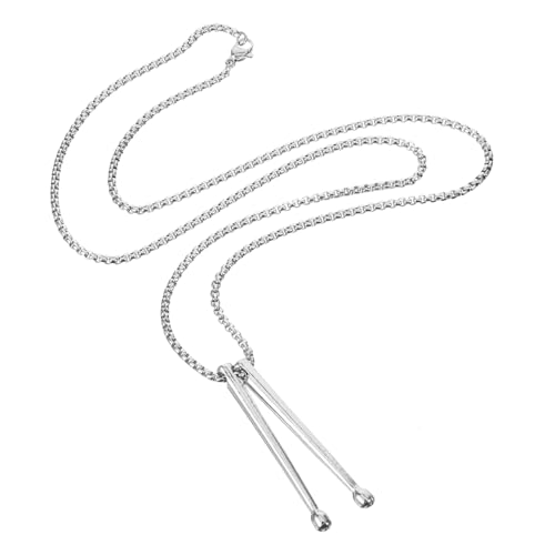 Healvian Punk Drumsticks Halskette aus Edelstahl Rock Anhänger für Damen Herren Modische Kette mit Schlagzeug Sticks Passend für Alltag Partys Festivals Geschenk für Musiker von Healvian