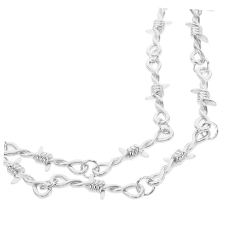 Healvian Stacheldraht Halskette Dornen Choker Metall Kette Gothic Punk Hip Hop Schmuck Unisex Draht Halskette Herren Frauen von Healvian