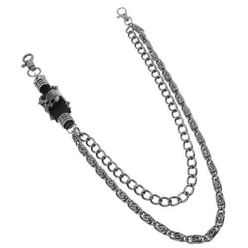 Healvian Punk Hose Kette Metall mit Skull Anhänger Stylische Jeanskette für Männer und Frauen Vielseitiges Accessoire für Rocker Outfits und Lässige Casual Looks Dekorative Hosenkette Healvian Punk Hose Kette Metall mit Skull Anhänger Stylische Jeanskette für Männer und Frauen Vielseitiges Accessoire für Rocker Outfits und Lässige Casual Looks Dekorative Hosenkette von Healvian