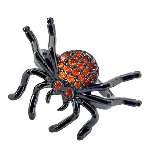 Healvian Punk Stil Spinnen Ring mit Funkelnden Strasssteinen Verstellbarer Offener Ring für Damen und Herren Dekorativer Finger Schmuck für Halloween Cosplay und Party Einzigartiges Gothic von Healvian