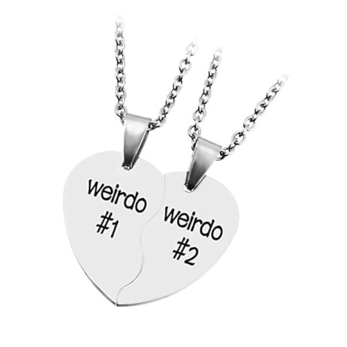 Healvian Puzzle Herz Anhänger Halskette aus Kreative Liebe Schmuck mit Buchstabenprägung Langlebige Partnerkette für Freunde und Freundin Geeignet für Alltag Party von Healvian