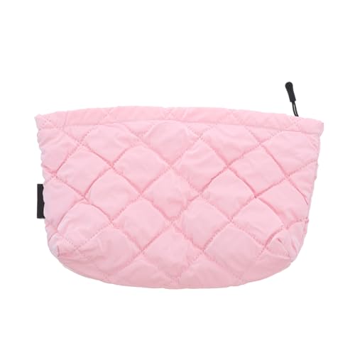 Healvian Quilted Kosmetiktasche Damen mit Besticktem Polyester Großer Reißverschluss Kulturbeutel Tragbarer Make-up Organizer für Reisen Büro Events Handlich und Geräumig von Healvian