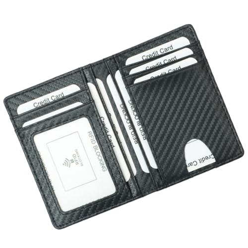 Healvian RFID Carbonfaser Kartenetui Herren Wallet Leichtes Multifunktionales Portemonnaie mit Mehrfachfächern für Kreditkarten und Ausweise Modisches Business Organizer in Schwarz von Healvian