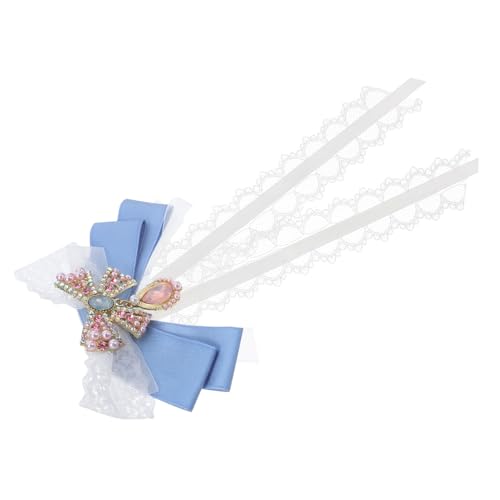 Healvian Schleife Brosche Damenfliege Mit Spitze Und Strasssteinen Vorgebundene Schleifenbrosche Als Hemdnadel Und Anzugnadel Für Stilvolle Accessoires von Healvian