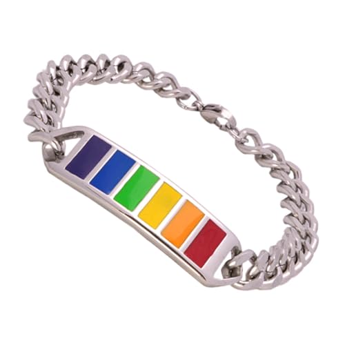 Healvian Rainbow Armband Titanstahl für Damen Herren Elegantes Schlichtes Modearmband für Pride Events Dating Reisen Freizeit Unisex Design Langlebig Healvian Rainbow Armband Titanstahl für Damen Herren Elegantes Schlichtes Modearmband für Pride Events Dating Reisen Freizeit Unisex Design Langlebig von Healvian