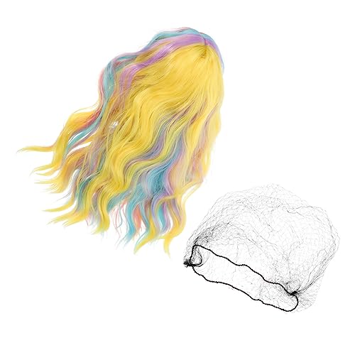 Healvian Rainbow Wavy Wigs Farbige Wellenperücke Für Cosplay Partys Und Alltagsmode Mittellange Hitzebeständige Synthetische Haarperücke Bequem Und Realistisch Für Frauen Und Mädchen von Healvian