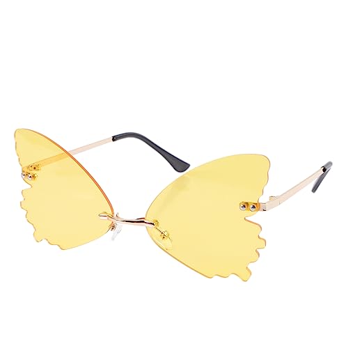Healvian Randlose Schmetterlings Sonnenbrille Damen Modisch Elegant Vielseitig für Party Festival Foto Requisiten Cooles Design für Strand Shopping und Geburtstagsfeier Healvian Randlose Schmetterlings Sonnenbrille Damen Modisch Elegant Vielseitig für Party Festival Foto Requisiten Cooles Design für Strand Shopping und Geburtstagsfeier von Healvian