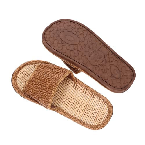 Healvian Rattan Hausschuhe Damen Sommerpantoffeln Naturfaser Atmungsaktiv Rutschfest Komfortabel Leicht Für Zuhause Strand Und Freizeit von Healvian