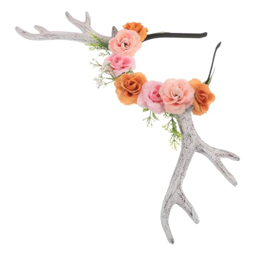 Healvian Rentiergeweih-stirnband Hirschhörner-kopfbedeckung Leicht Und Langlebig Für Halloween-partys Cosplay Und Weihnachtsdekorationen Weiß von Healvian