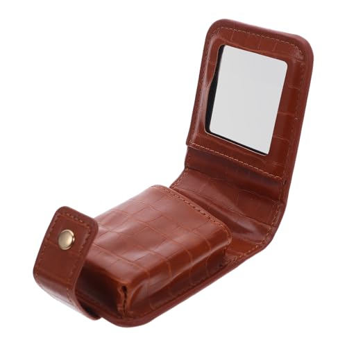 Healvian Reise-Lippenstiftetui-Organizer mit Spiegel, Mini-PU-Lippenstifthalter, Taschen, tragbare Make-up-Aufbewahrungstasche, Kosmetik-Schutzhülle für die Handtasche von Healvian