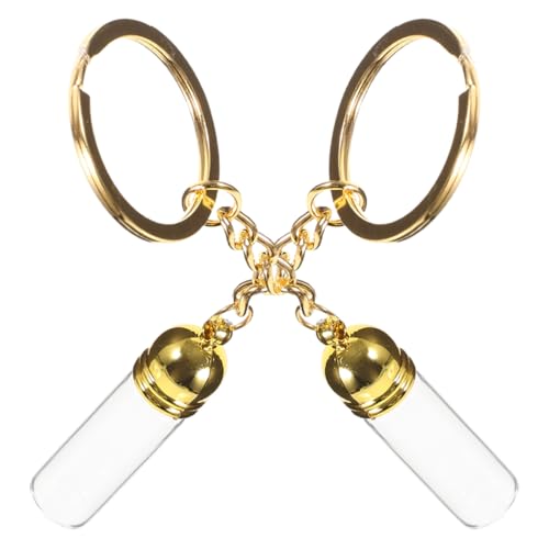 Healvian 2stücke Nachfüllflaschen Mit Schlüsselanhänger Kleine Glasflasche Zum Nachfüllen Parfümflasche Als Anhänger Für Reisen Und Alltag von Healvian