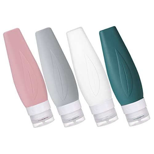 Healvian Reiseflaschenset Auslaufsichere Silikon Flaschen für Lotion Shampoo Kosmetik mit Tragetasche Leichte Wiederverwendbare Toilettenartikel Behälter für Damen Reisen von Healvian