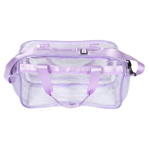 Healvian Transparente Turnbeutel Für Damen Große Kapazität Für Reisen Arbeit Und Strand Durchsichtige PVC-Handtasche Vielseitig Einsetzbar Als Sport Und Umhängetasche von Healvian