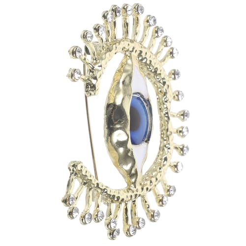 Healvian Retro Augen Brosche mit Strass Dekorative Anstecknadel für Kleidung und Rucksack Stilvoller Blickfang für Besondere Anlässe Blau von Healvian