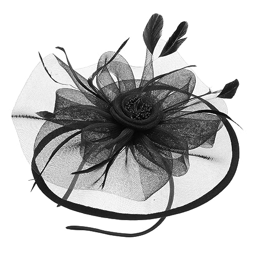 Healvian Retro Brauthaarzubehör Haarschmuck Für Frauen Hochzeit Teepartyhut Hut Frauen Brauthut Teepartyhüte Für Damen Kopfbedeckungen Für Teepartys Fest Erste Material Gittergewebe Schwarz von Healvian