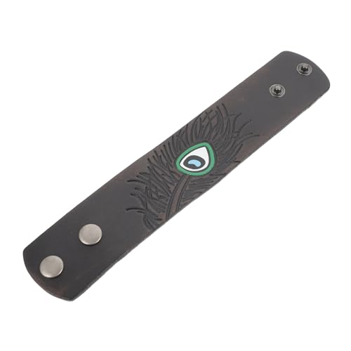 Healvian Retro Breites Lederarmband für Herren Stilvolles Punk Handschmuck Verstellbares Armband Rindsleder Partys Einzigartiger Look von Healvian