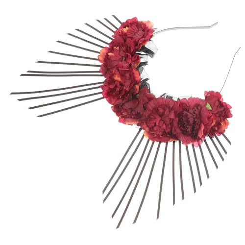 Healvian Retro Eleganter Haarkranz mit Blumen für Mädchen und Frauen Party Kopfschmuck Robustes Material Stilvoller Gothic Stirnband für Festliche Anlässe und Cosplay von Healvian