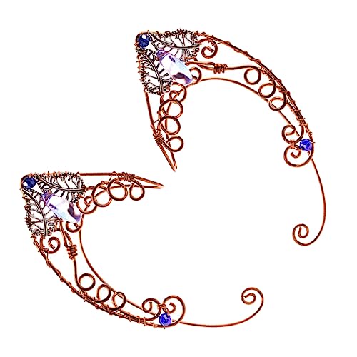 Healvian Retro Elfen Ohrringe Ohrclips Damen Handgefertigt Elfenohren Ohrmanschetten Nicht Piercing Schmuck für Halloween Valentinstag Geburtstag von Healvian