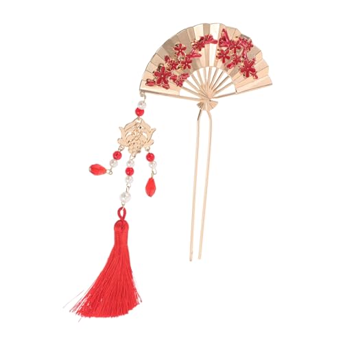 Healvian Retro Emaille Chinesischer Fächer Blumen Haarstab Quaste Metall Haarstäbchen Hanfu Haarnadel Damen Kostüm Zubehör Für Hochzeit Party Hanfu Cosplay von Healvian