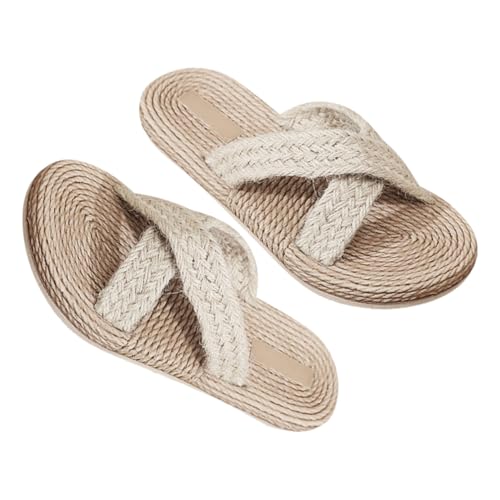 Healvian Retro Japanische Hausschuhe Damen Herren Sommer Indoor Slipper mit Rutschfester Sohle Atmungsaktive Leichte Sandalen im Vintage Stil als Sommerschuhe für Zuhause von Healvian