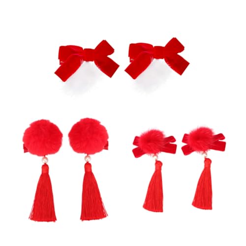 Healvian 3paare Mädchen Haarschmuck Im Chinesischen Stil Rote Fransen Haarspangen Für Neujahrsfeiern Niedliches Accessoire Für Mädchen Als Für Festliche Anlässe von Healvian