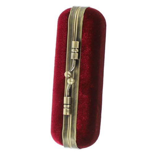 Healvian Retro Lippenstiftetui mit Spiegel Kleines Tragbares Lippenstift Organizer für Damen Samtweiches Lippenstifthalter Reise Accessoire in Edlem Weinrot für Geldbörse und Alltag von Healvian