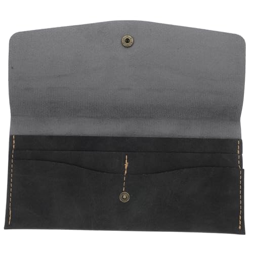 Healvian Retro PU Kunstleder Geldbörse Vielseitiger und Kompakter Geldhalter mit Mehreren Kartenfächern für Täglichen Gebrauch von Männern und Frauen Schwarz von Healvian