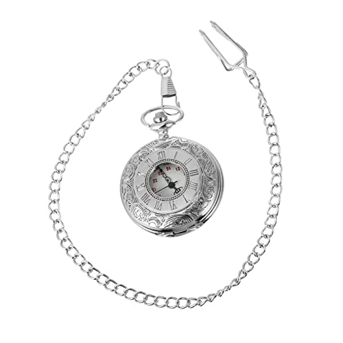 Healvian Retro Taschenuhr mit Römischen Ziffern und Kette Klassische Quarzuhr für Männer und Frauen Perfektes für Geburtstage und Jubiläen und von Healvian