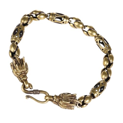 Healvian Retro -Wasserhahnarmband Armreif Drachen Armband Perlenarmband Perlenarmbänder Vintage Herrenarmband Vintage -Armband Schmuckarmband männliche Armbänder Drachen Armbänder Messing von Healvian