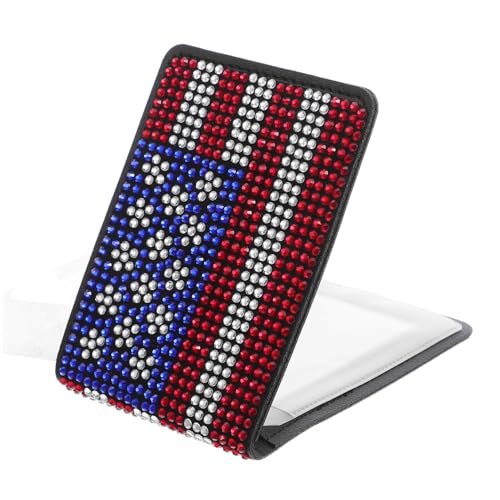 Healvian Rhinestone American Flag Car Registration Organizer Wasserdichtes Kartenetui für Führerschein Versicherung Dokumente Glanz Innenraum Zubehör für Frauen Männer Teens von Healvian