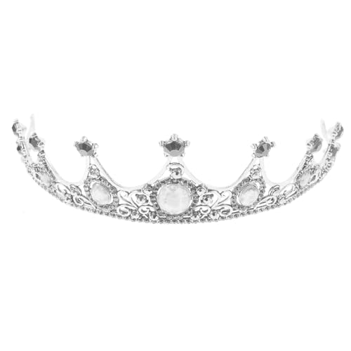 Healvian Rhinestone Brautkrone Silber Barock Design Damen Tiara für Hochzeit Geburtstag Party und Bühnenauftritte Stabiler Sitz Funkelndes Accessoire für Festliche Anlässe von Healvian