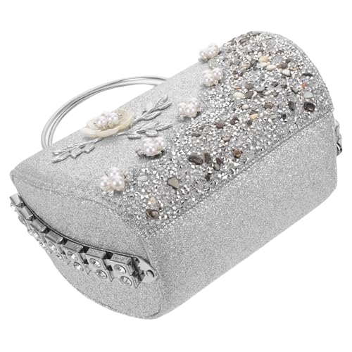 Healvian Rhinestone Clutch Abendtasche mit Perlen und Metallblumen Funkelnde Damenhandtasche für Hochzeit Gala und Party Kompakt Elegant und Vielseitig für Festliche Anlässe von Healvian