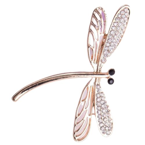 Healvian Rhinestone Dragonfly Brosche für Frauen Broschennadel mit Dekoration Krawattennadel für Besondere Anlässe Accessoire für Outfit von Healvian