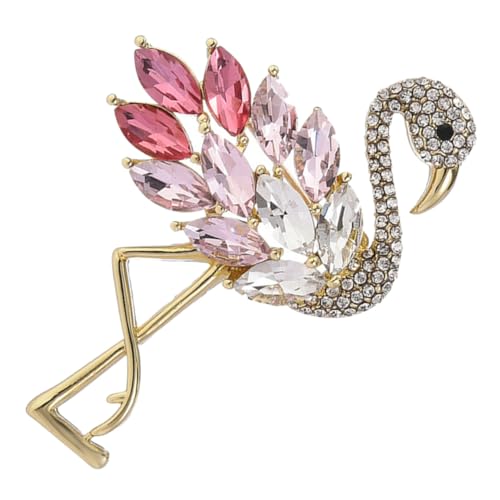 Healvian Rhinestone Flamingo Anstecknadel Damen Brosche Tier Schmuck Modisches Accessoire für Kleidung und Party von Healvian
