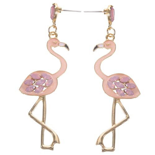 Healvian Rhinestone Flamingo Ohrringe Damen Emaille Ohrstecker Mode Tropfen Schmuck für Alltag Party Hochzeit von Healvian