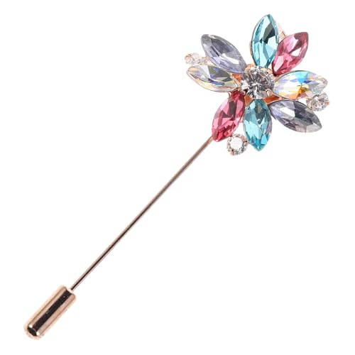 Healvian Rhinestone Flower Brooch Pin Bunte funkelnde Floral Anstecknadel Anstecker für Mantel Pullover Schal Hochzeit Party Accessoire Damen Herren von Healvian