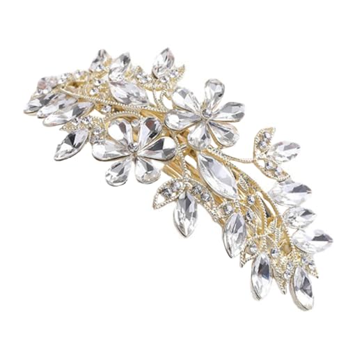Healvian Rhinestone Haarklammer Blumen Haarspange mit Strassbesatz Langlebige Frühlingsklammer für Damen Eleganter Haarschmuck für Alltag und Besondere Anlässe Vielseitig Kombinierbar von Healvian