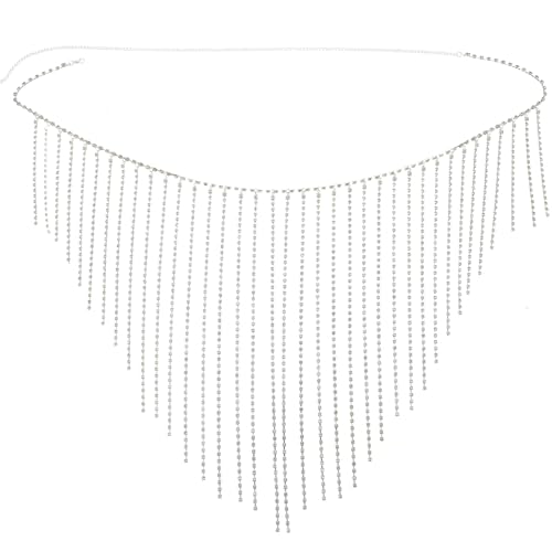 Healvian Rhinestone Körperkette für Damen Glitzernder Bauchkette mit Fransen für Bikinis Strandkleider und Nachtclub Outfits Modisches Schmuckstück für von Healvian