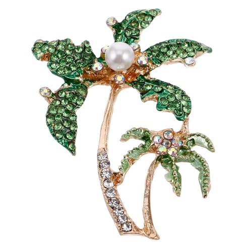 Healvian Rhinestone Kokospalmen Brosche aus Legierung Anstecknadel für Damen und Mädchen Schimmerndes Accessoire für Alltag Hochzeit Geburtstag und Festliche Anlässe von Healvian