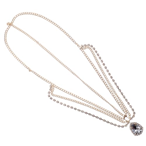 Healvian Rhinestone Kopfschmuck Mehrlagige Stirnketten Damen Schmuck Hochzeit Party Eleganter Kopf Schmuck Silberfarben von Healvian