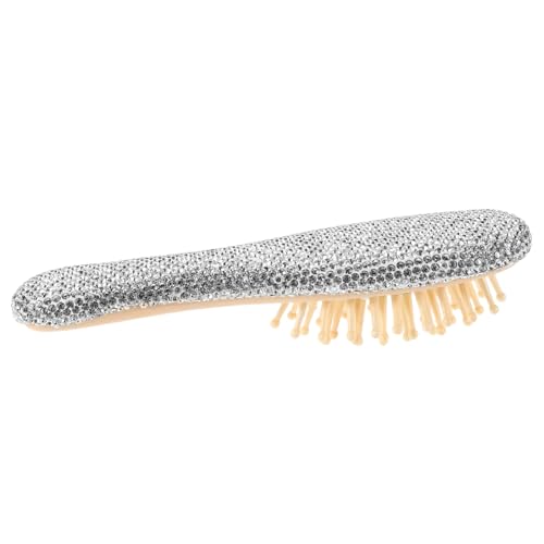 Healvian Rhinestone Massage Haarbürste Holz Kamm mit Kopfhautmassage Funktion für Damen Reisegröße Stilvolles Styling Tool Multifunktionales Beauty Accessoire mit Funkelndem Design von Healvian