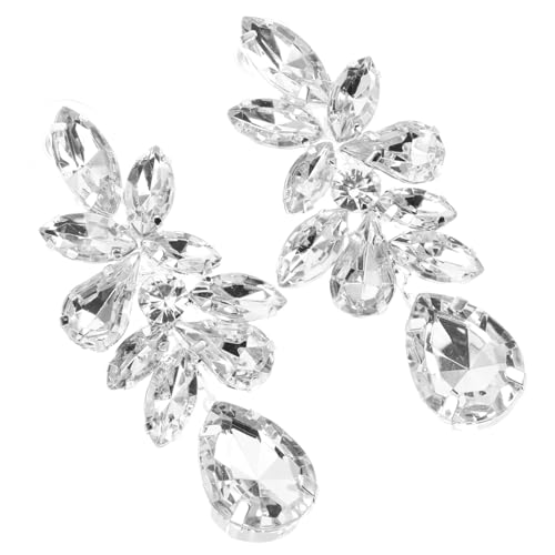 Healvian Rhinestone Ohrhänger Damen Party Schmuck Glitzernde Tropfen Ohrringe für Frauen Elegant Banquet Accessoires Silberfarben von Healvian