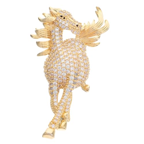 Healvian Rhinestone Pferdebrosche Chinesisches Tierkreiszeichen Eleganter Anstecker für Damen Herren Vielseitiger Schmuck für Anzug Kleidungsdekorationsbrosche von Healvian