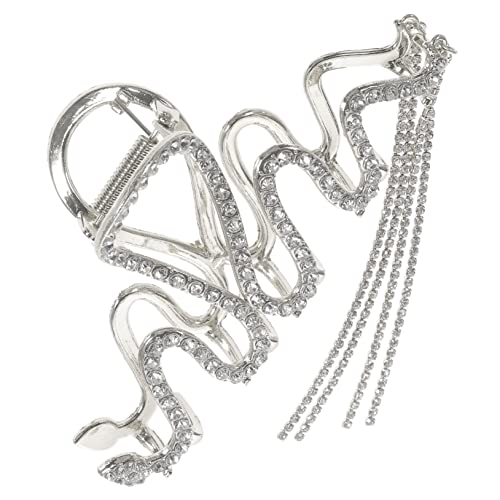 Healvian Rhinestone Quaste Haarklammer Schlangenform Große Haarkralle Für Dickes Haar Damen-haaraccessoire Für Partys Hochzeiten Und Alltag von Healvian